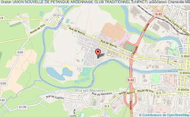 plan association Union Nouvelle De Petanque Ardennaise Club Traditionnel (unpact) Charleville-Mézières