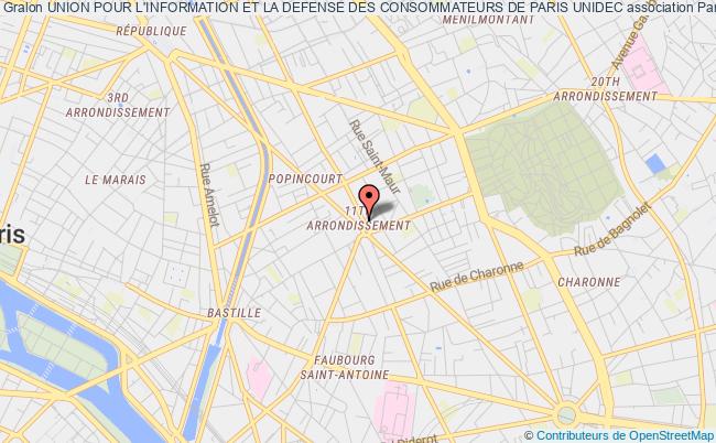plan association Union Pour L'information Et La Defense Des Consommateurs De Paris Unidec Paris