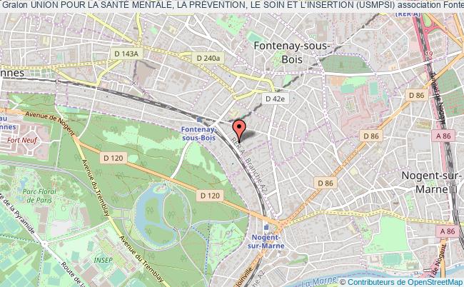 plan association Union Pour La SantÉ Mentale, La PrÉvention, Le Soin Et L'insertion (usmpsi) Fontenay-sous-Bois