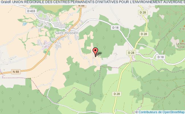 plan association Union Regionale Des Centres Permanents D'initiatives Pour L'environnement Auvergne En Massif Central (urcpie Auvergne En Massif Central) Saint-Hostien
