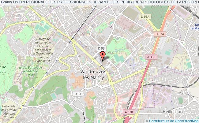 plan association Union RÉgionale Des Professionnels De SantÉ Des PÉdicures-podologues De La RÉgion Grand Est Vandoeuvre-lès-Nancy