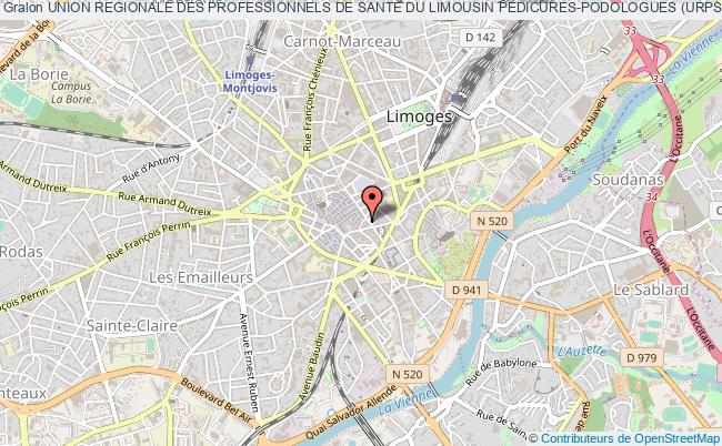 plan association Union Regionale Des Professionnels De Sante Du Limousin Pedicures-podologues (urps Pedicures-podologues) Limoges
