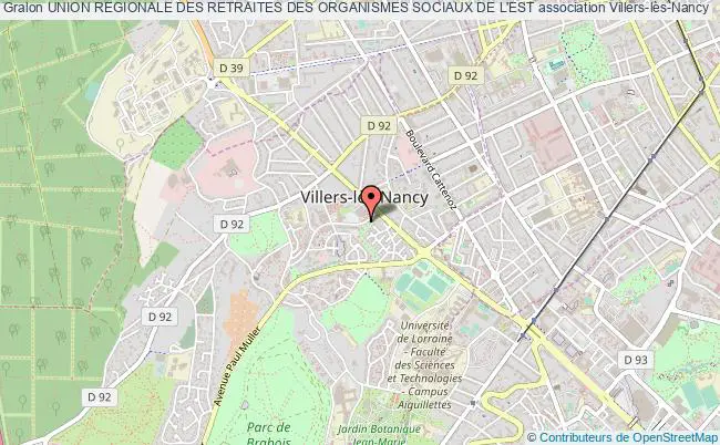 plan association Union Regionale Des Retraites Des Organismes Sociaux De L'est Villers-lès-Nancy