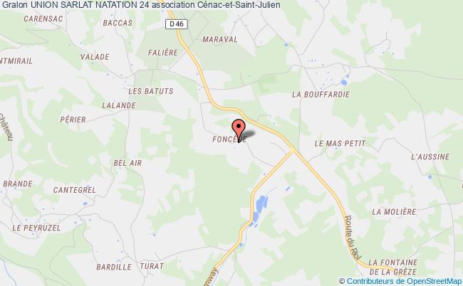 plan association Union Sarlat Natation 24 Cénac-et-Saint-Julien