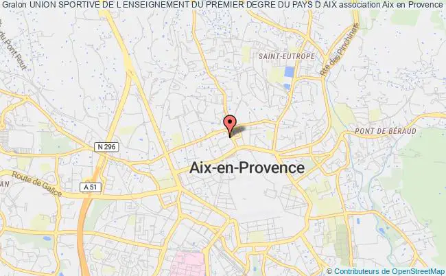 plan association Union Sportive De L Enseignement Du Premier Degre Du Pays D Aix Aix-en-Provence