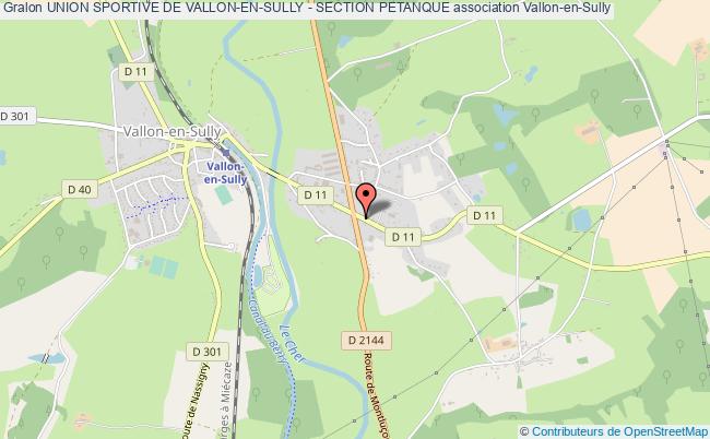 plan association Union Sportive De Vallon-en-sully - Section Petanque Vallon-en-Sully