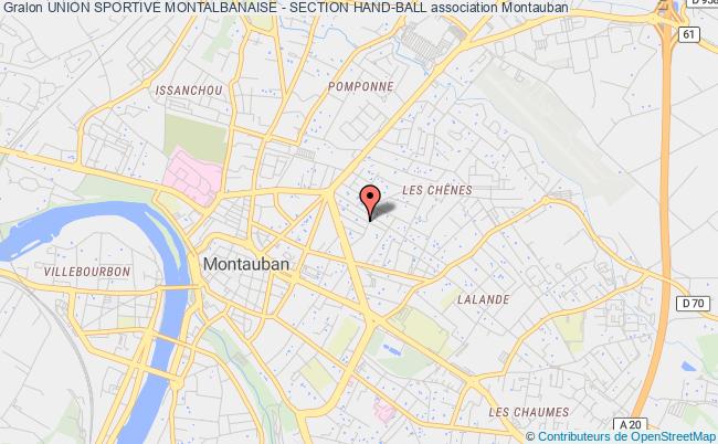 plan association Union Sportive Montalbanaise - Section Hand-ball Montauban
