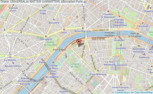 plan association Universalis Matter (unimatter) Paris 7e