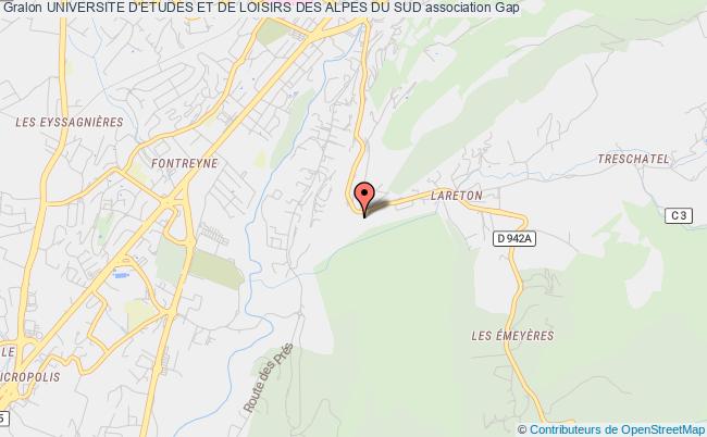 plan association Universite D'etudes Et De Loisirs Des Alpes Du Sud Gap