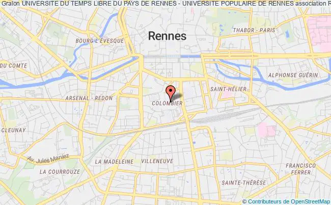 plan association Universite Du Temps Libre Du Pays De Rennes - Universite Populaire De Rennes Rennes