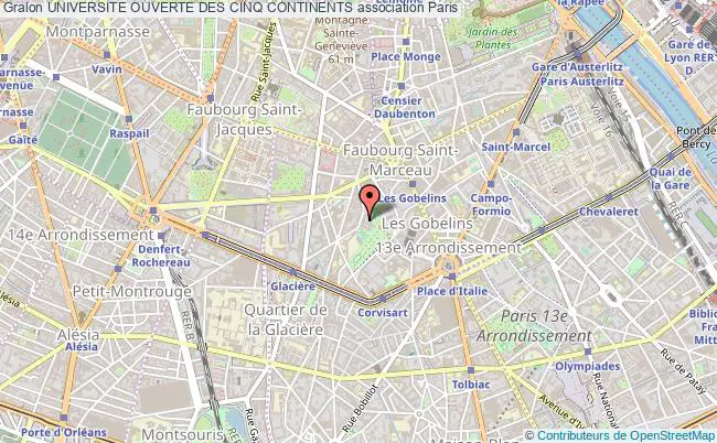plan association Universite Ouverte Des Cinq Continents Paris
