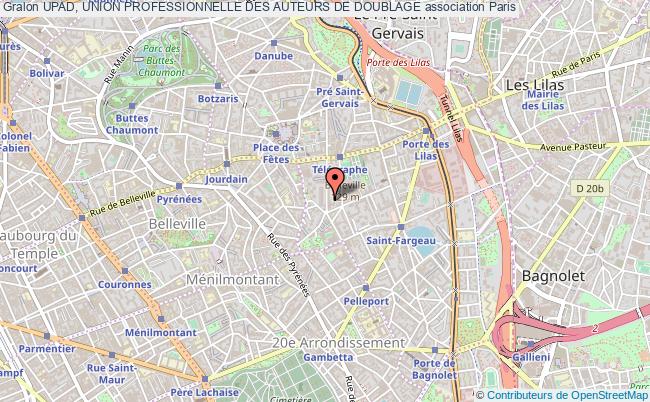 plan association Upad, Union Professionnelle Des Auteurs De Doublage Paris