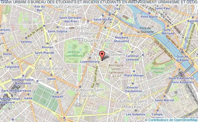 plan association Urbam S Bureau Des Etudiants Et Anciens Etudiants En Amenagement Urbanisme Et Geographie De Paris 4 A L'institut De Geographie Paris