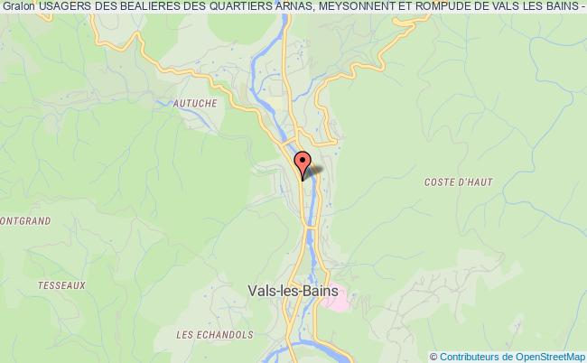 plan association Usagers Des Bealieres Des Quartiers Arnas, Meysonnent Et Rompude De Vals Les Bains - Ubamr Vals-les-Bains