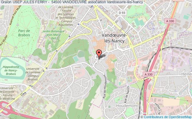 plan association Usep Jules Ferry -  54500 Vandoeuvre Vandoeuvre-lès-Nancy