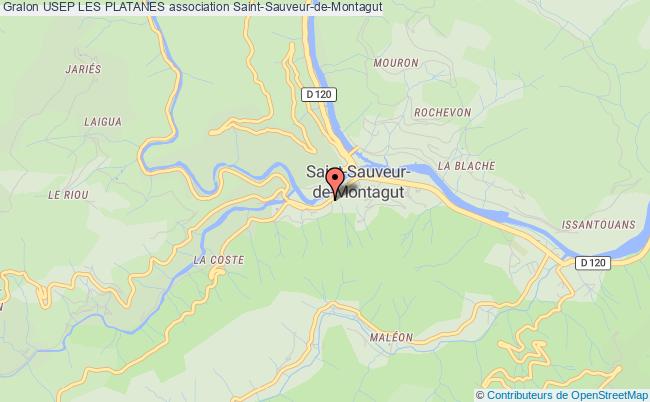 plan association Usep Les Platanes Saint-Sauveur-de-Montagut
