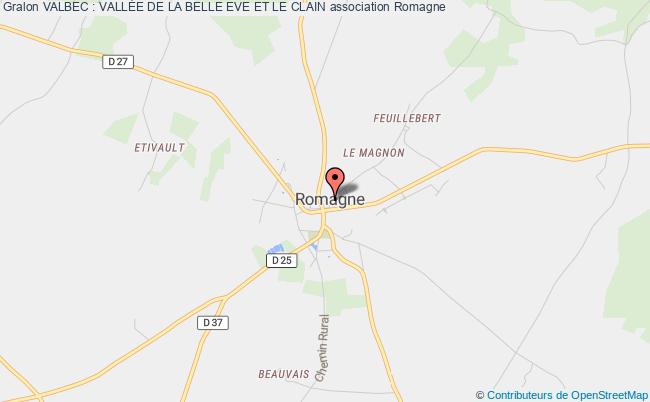 plan association Valbec : VallÉe De La Belle Eve Et Le Clain Romagne