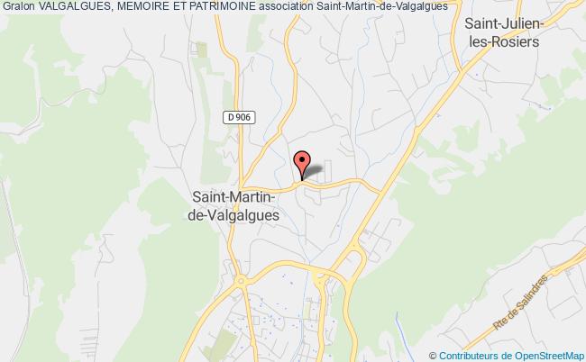 plan association Valgalgues, Memoire Et Patrimoine Saint-Martin-de-Valgalgues