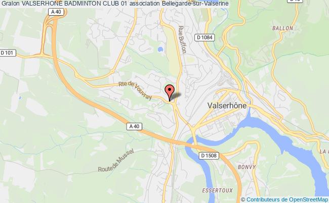 plan association Valserhone Badminton Club 01 Bellegarde-sur-Valserine
