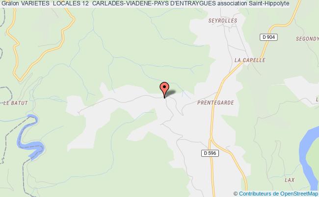 plan association Varietes  Locales 12  Carlades-viadene-pays D'entraygues Saint-Hippolyte