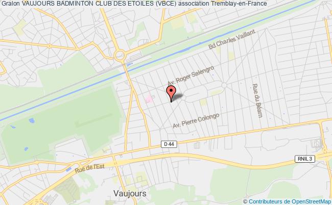 plan association Vaujours Badminton Club Des Etoiles (vbce) Tremblay-en-France