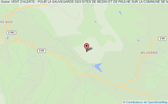 plan association Vent D'alerte - Pour La Sauvegarde Des Sites De Bezan Et De Paulhe Sur La Commune De Montredon-labessonnie Montredon-Labessonnié
