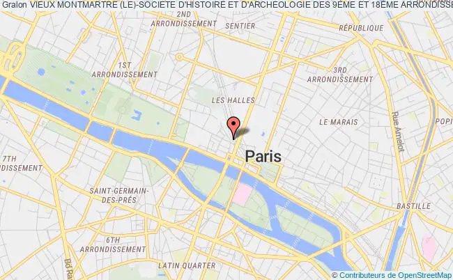 plan association Vieux Montmartre (le)-societe D'histoire Et D'archeologie Des 9Ème Et 18Ème Arrondissements De Paris Paris