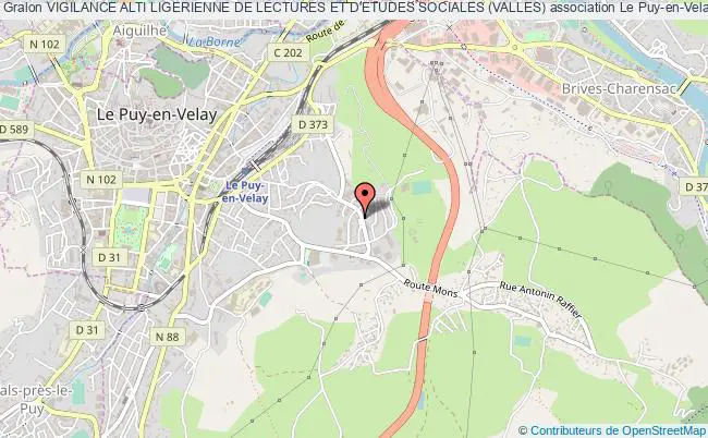 plan association Vigilance Alti Ligerienne De Lectures Et D'etudes Sociales (valles) Puy-en-Velay