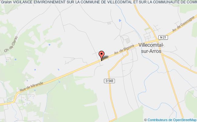 plan association Vigilance Environnement Sur La Commune De Villecomtal Et Sur La CommunautÉ De Communes Des Hautes VallÉes De Gascogne Villecomtal-sur-Arros