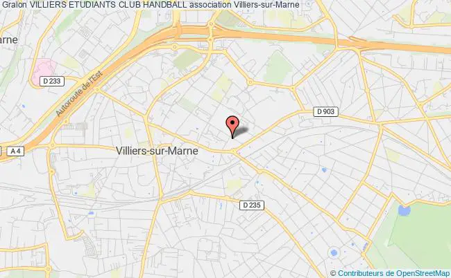 plan association Villiers Etudiants Club Handball Villiers-sur-Marne