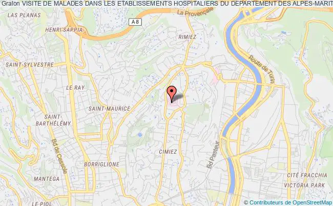 plan association Visite De Malades Dans Les Etablissements Hospitaliers Du Departement Des Alpes-maritimes Nice cedex 1