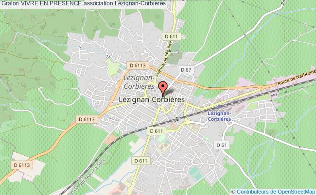 plan association Vivre En Presence Lézignan-Corbières