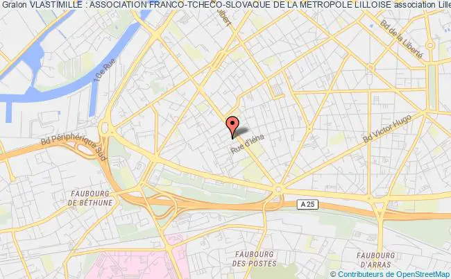 plan association Vlastimille : Association Franco-tcheco-slovaque De La Metropole Lilloise Lille