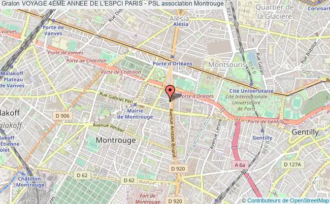 plan association Voyage 4Ème AnnÉe De L'espci Paris - Psl Montrouge