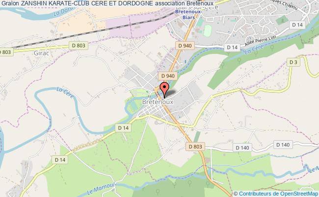 plan association Zanshin Karate-club Cere Et Dordogne Bretenoux