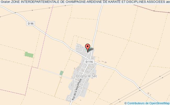 plan association Zone Interdepartementale De Champagne-ardenne De Karate Et Disciplines Associees Origny-le-Sec