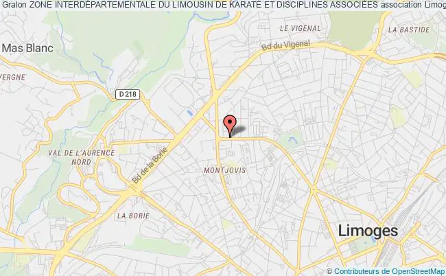 plan association Zone InterdÉpartementale Du Limousin De KaratÉ Et Disciplines AssociÉes Limoges