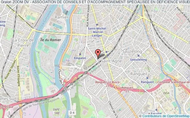 plan association Zoom Dv - Association De Conseils Et D'accompagnement SpÉcialisÉe En DÉficience Visuelle Toulouse Cedex 4