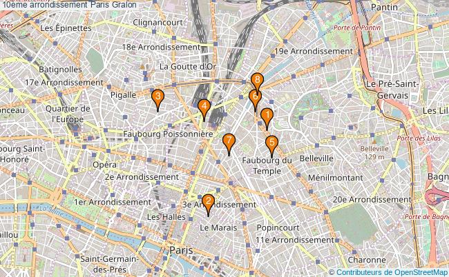 plan 10ème arrondissement Paris Associations 10ème arrondissement Paris : 11 associations