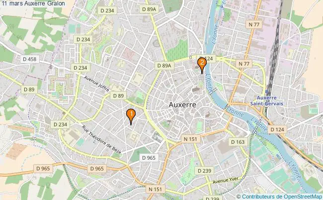 plan 11 mars Auxerre Associations 11 mars Auxerre : 3 associations