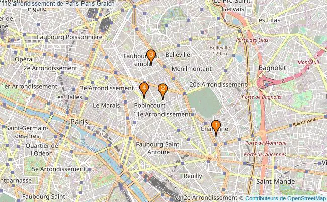 plan 11e arrondissement de Paris Paris Associations 11e arrondissement de Paris Paris : 3 associations