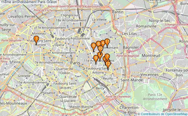 plan 11ème arrondissement Paris Associations 11ème arrondissement Paris : 13 associations