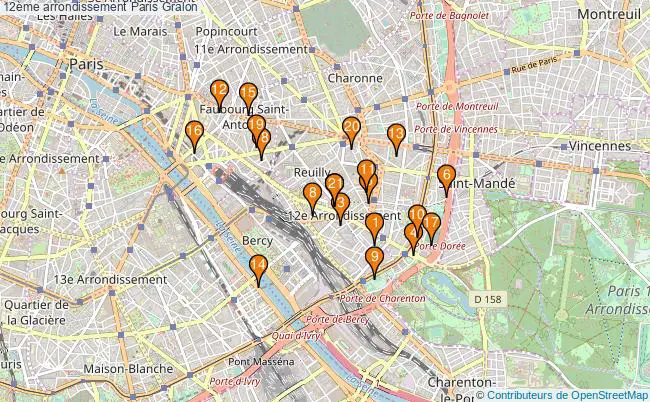 plan 12ème arrondissement Paris Associations 12ème arrondissement Paris : 24 associations