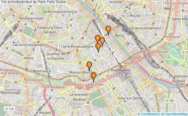 plan 13e arrondissement de Paris Paris Associations 13e arrondissement de Paris Paris : 8 associations