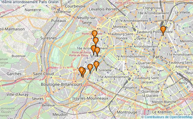 plan 16ème arrondissement Paris Associations 16ème arrondissement Paris : 11 associations