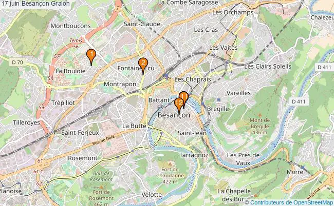 plan 17 juin Besançon Associations 17 juin Besançon : 12 associations