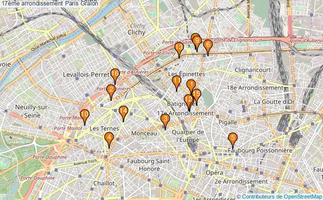 plan 17ème arrondissement Paris Associations 17ème arrondissement Paris : 23 associations