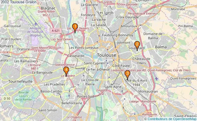 plan 2002 Toulouse Associations 2002 Toulouse : 4 associations
