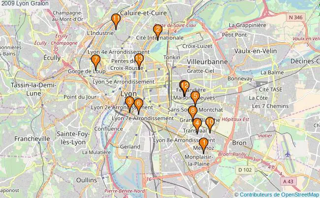 plan 2009 Lyon Associations 2009 Lyon : 15 associations