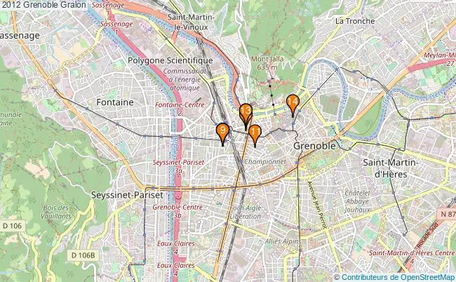 plan 2012 Grenoble Associations 2012 Grenoble : 14 associations